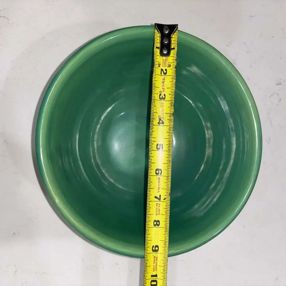 Vintage Bauer Pottery Ring Ware #12 Mixing Bowl Jade Green Beehive 9.5”